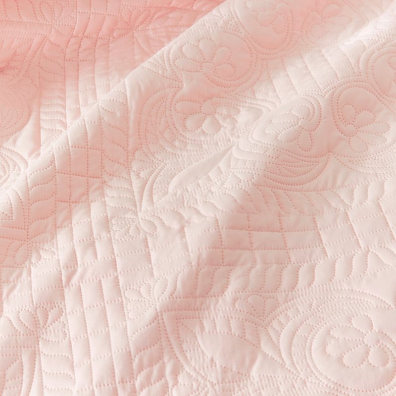 Mabel Rose Pink Quilted Microfibre Coverlet Set