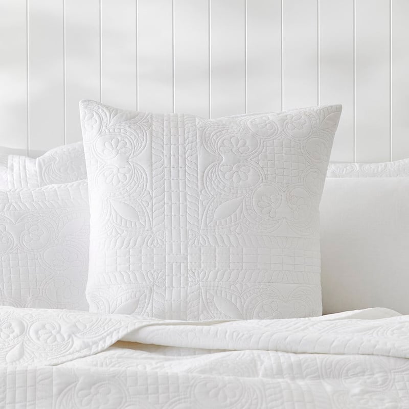 Mabel White Quilted Microfibre Pillowcase