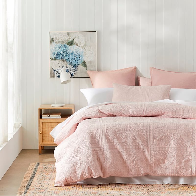 Mabel Rose Pink Quilted Microfibre Quilt Cover Set