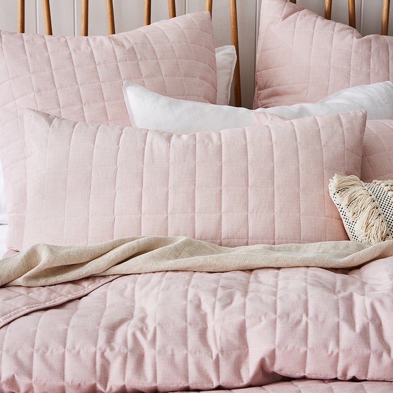 Austin Chambray Coverlet in Ash Rose