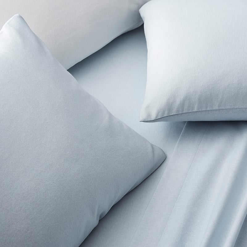 Flannelette Plain Dye Sheet Set Blue