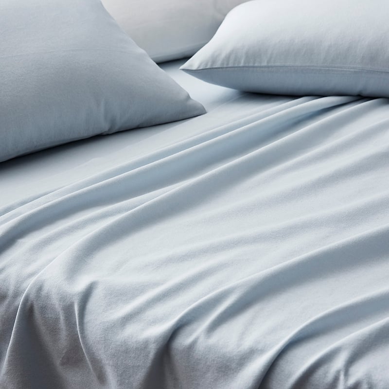 Flannelette Plain Dye Sheet Set Blue