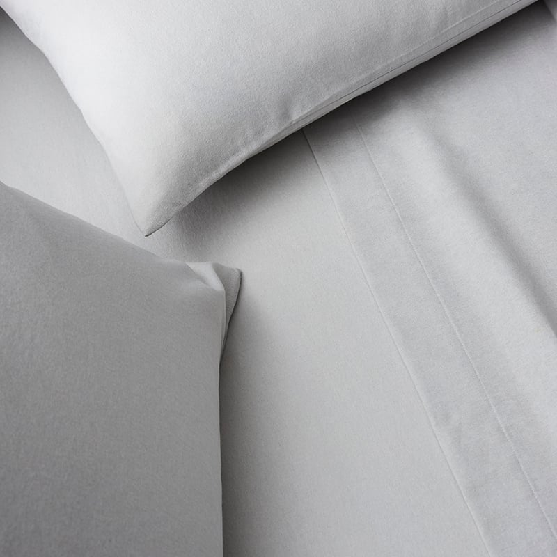 Flannelette Plain Dye Grey Sheet Set
