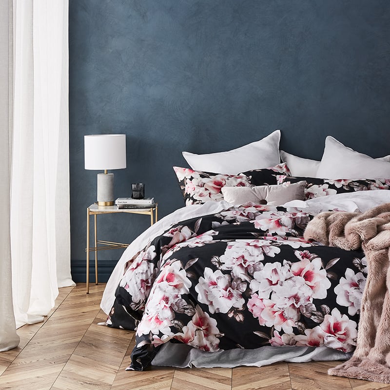 Rose Garden Quilt Cover Set in Deep Pink