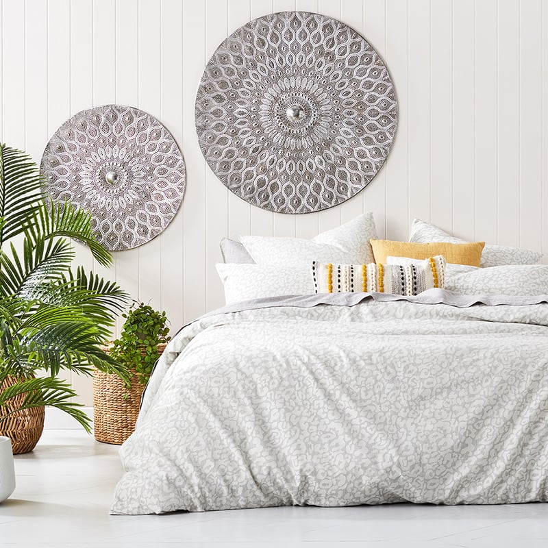 Safari Quilt Cover Set White