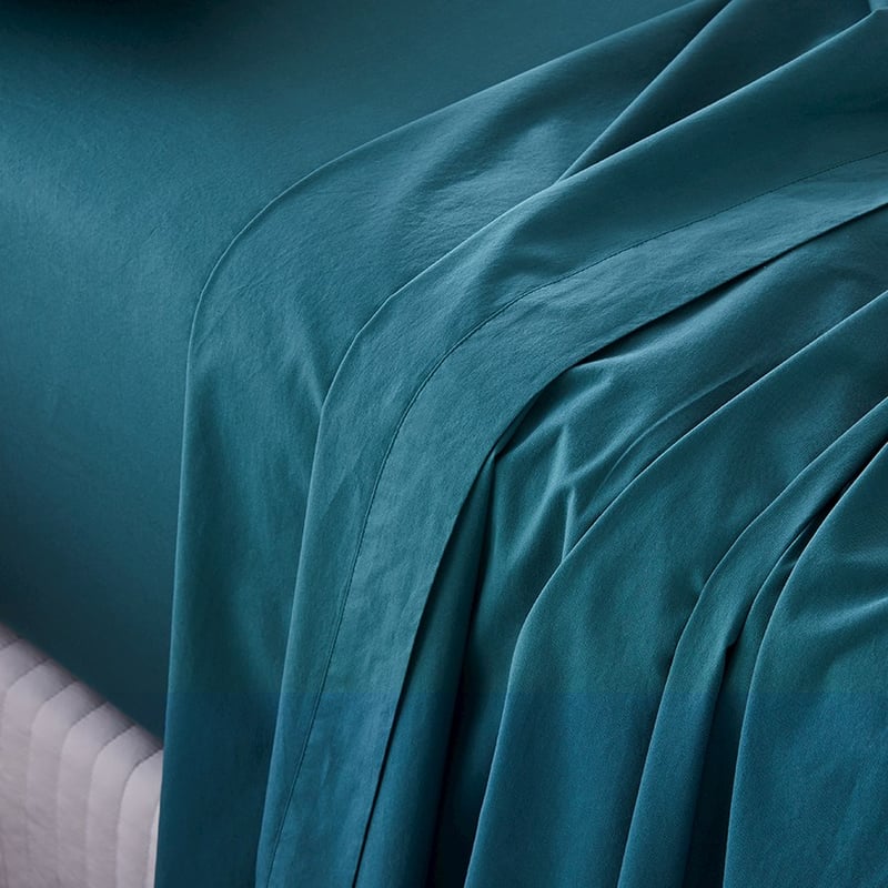 Prewashed Cotton Bedlinen Single Azure Sheet Set