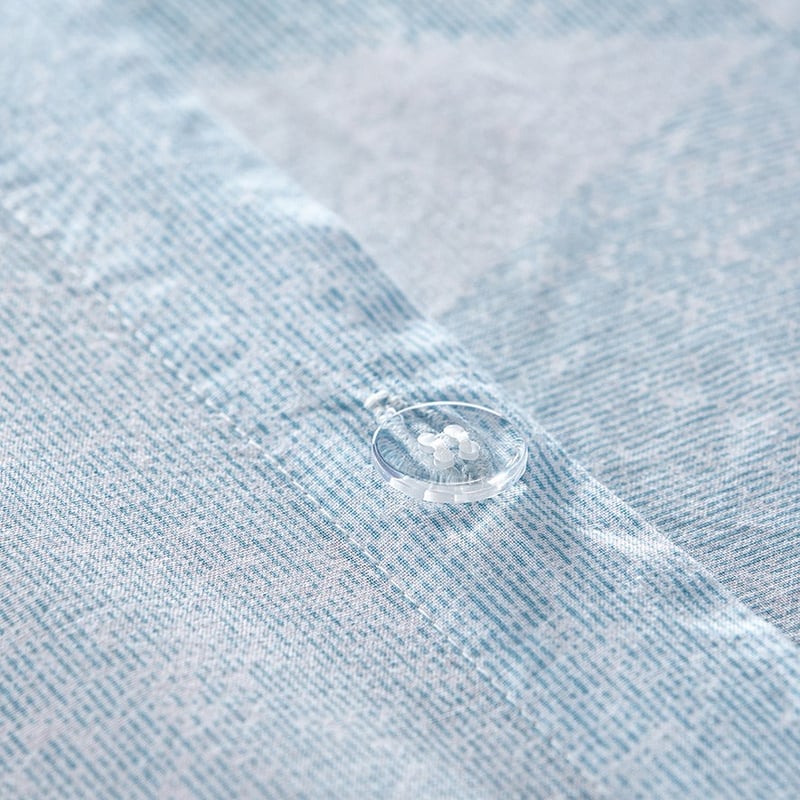 Prewashed Cotton Printed Bedlinen Queen Blue Triangle Quilt Cover Set