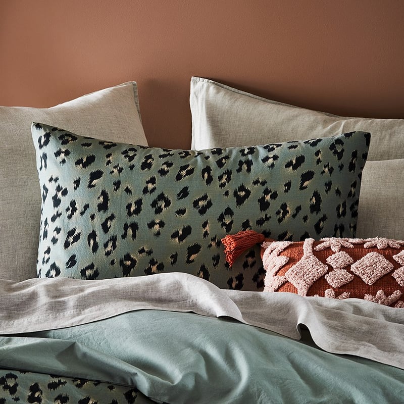 Prewashed Cotton Printed Bedlinen Queen Khaki Leopard Quilt Cover Set