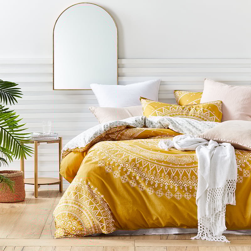 Mandala Mustard Quilt Cover Set