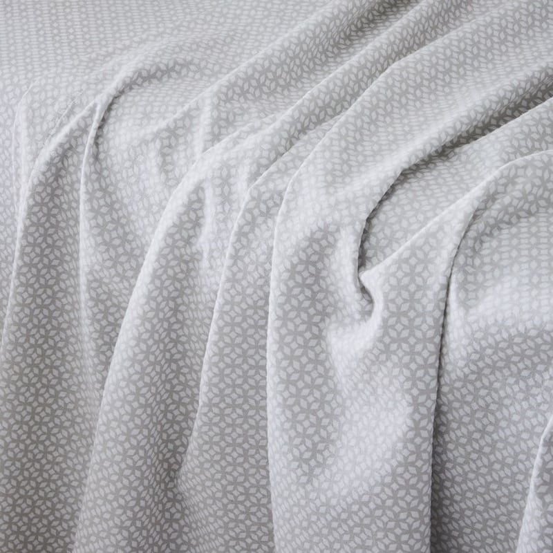 Printed Flannelette Silver Moroccan Sheet Set