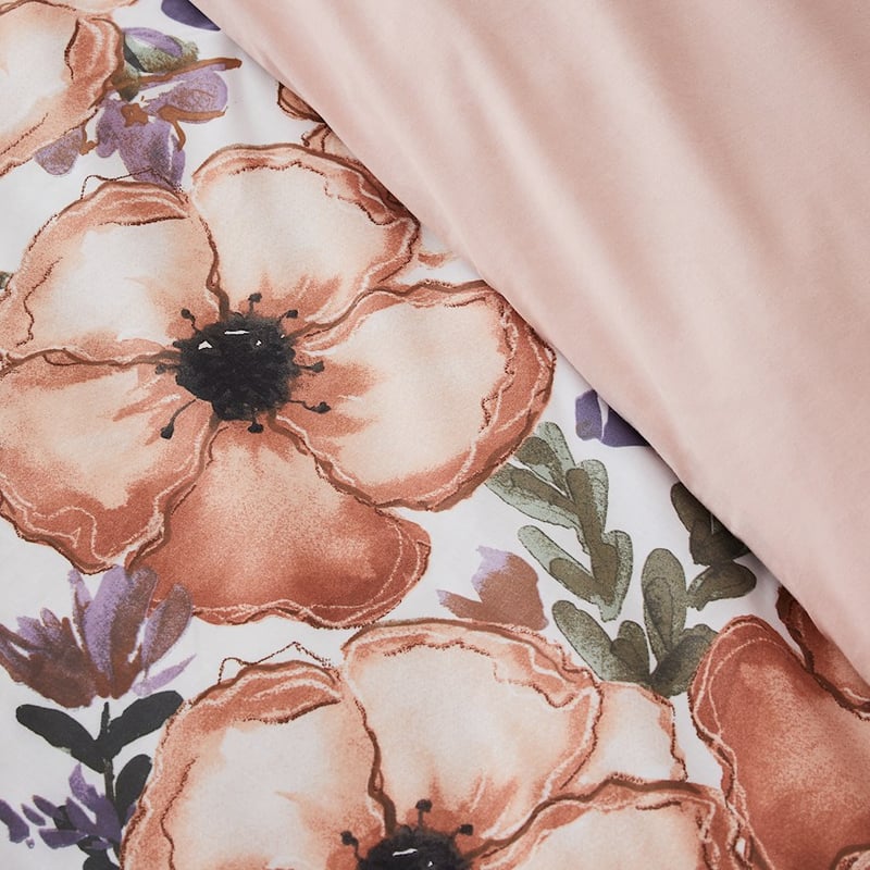 Peony Apricot Quilt Cover Set