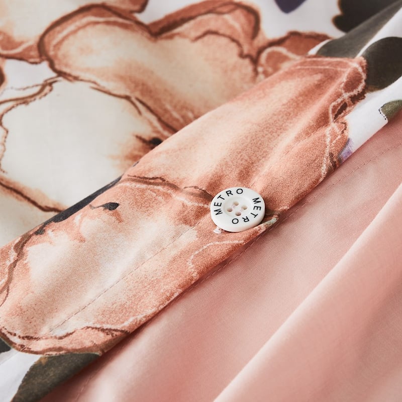 Peony Apricot Quilt Cover Set