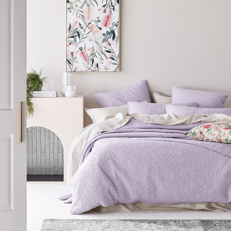 Chloe Quilted Lavender Pillowcase