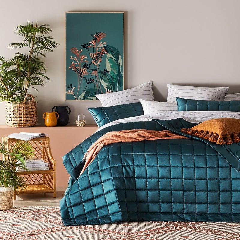 Alma Deep Teal Quilted Pillowcase
