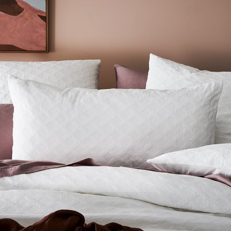 Lattice Matelasse White Pillowcase