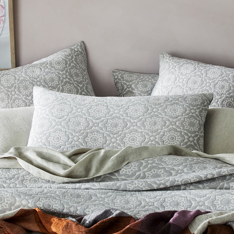 Saira Matelasse Stone Pillowcase