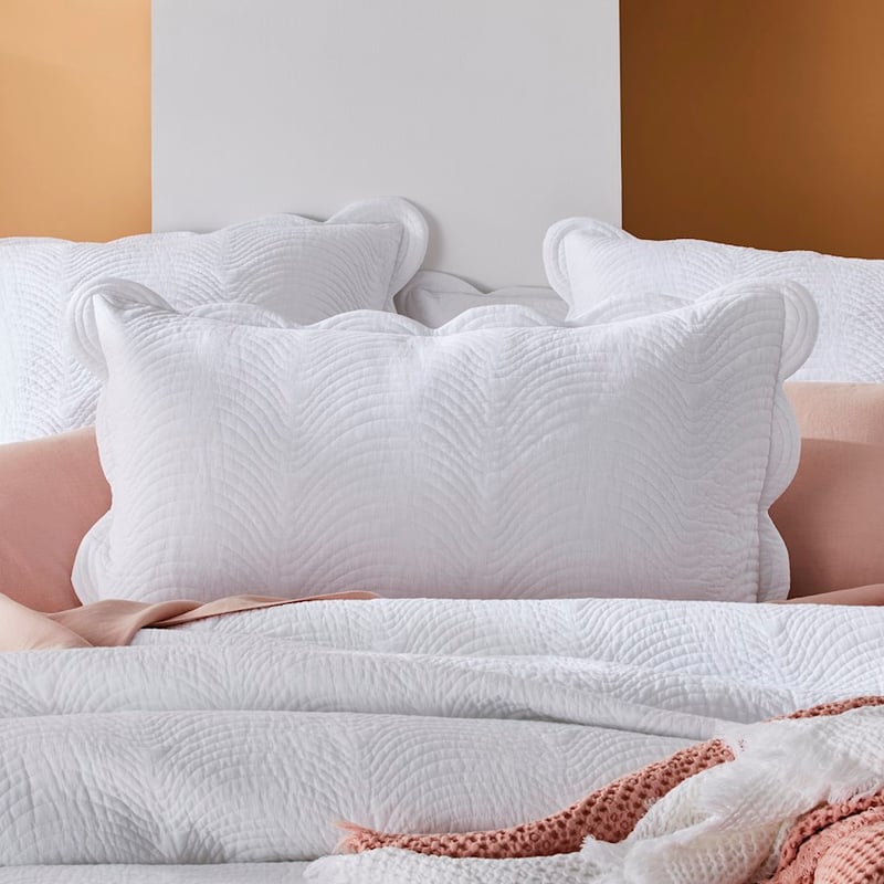 Celeste Quilted White Pillowcase