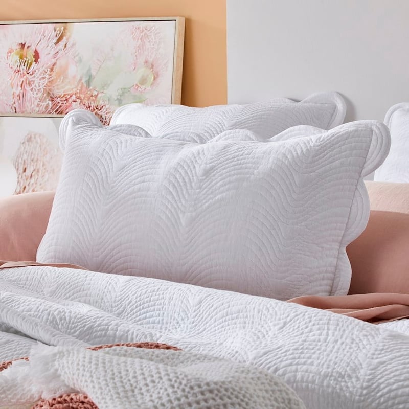 Celeste Quilted White Pillowcase