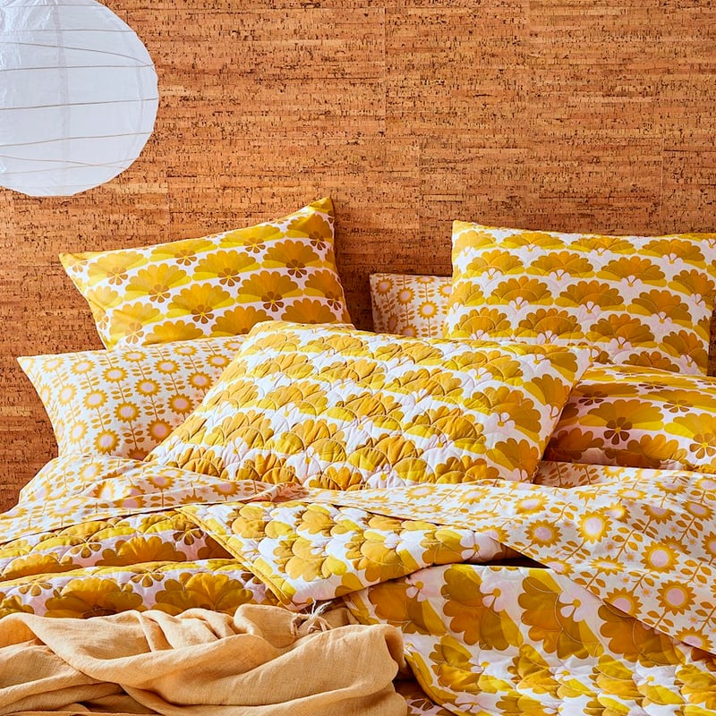 Martha Quilted Golden Pillowcase