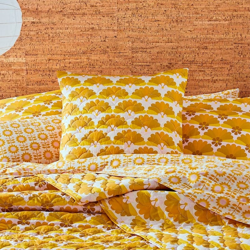 Martha Quilted Golden Pillowcase