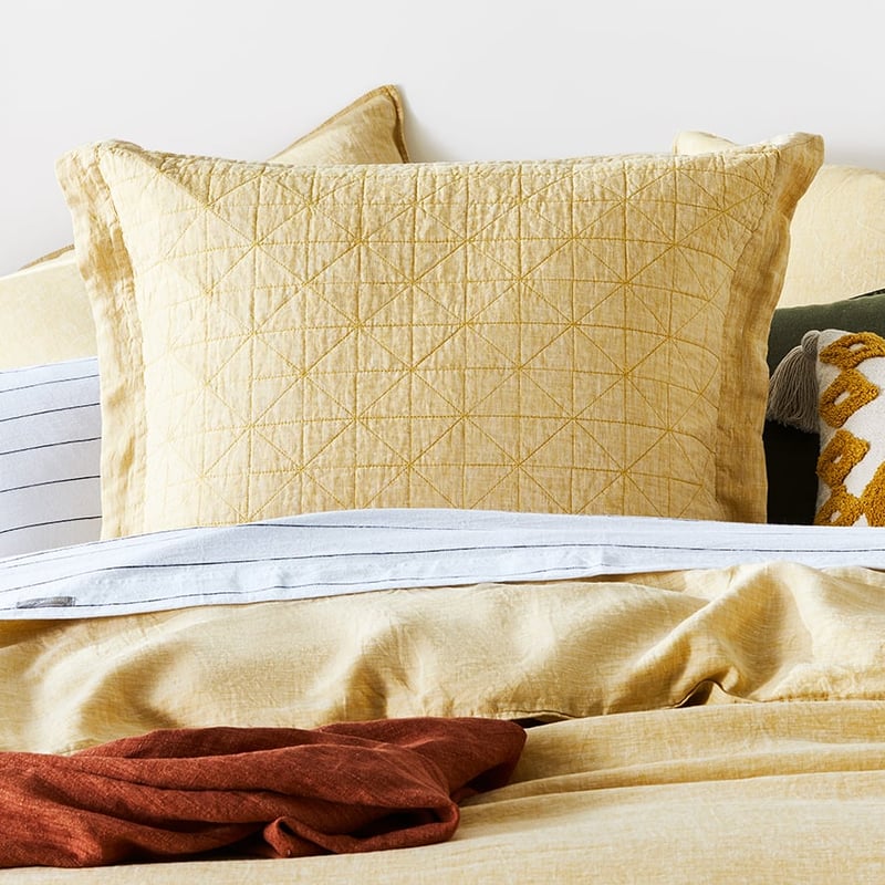 Vintage Washed Linen Sorbet Quilted Pillowcase