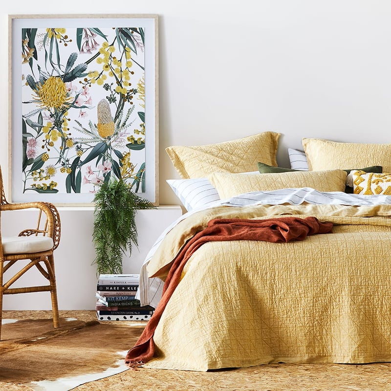 Vintage Washed Linen Sorbet Quilted Pillowcase