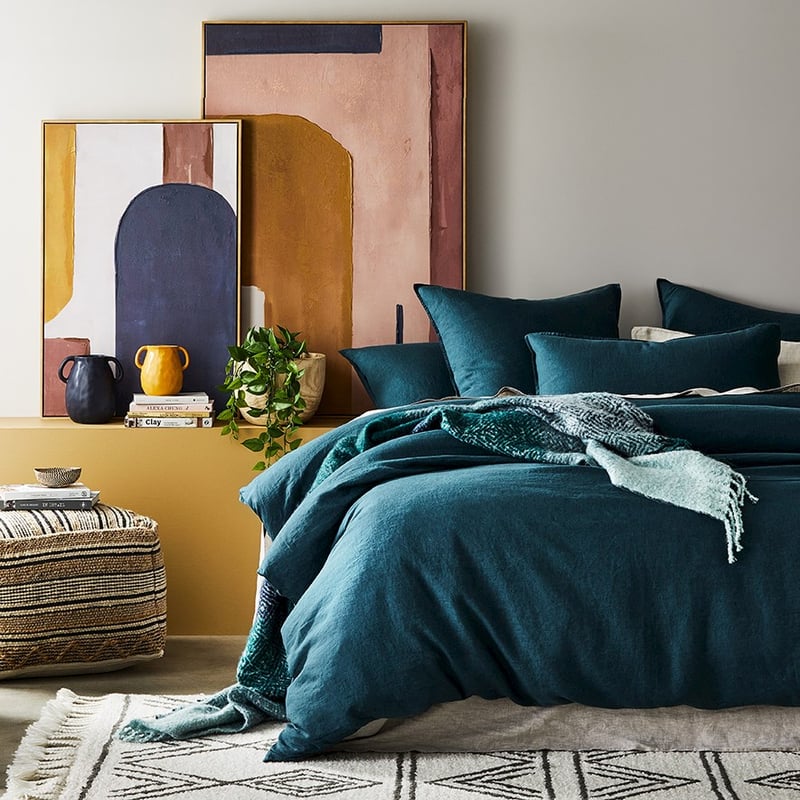 Vintage Washed Deep Teal Pillowcase