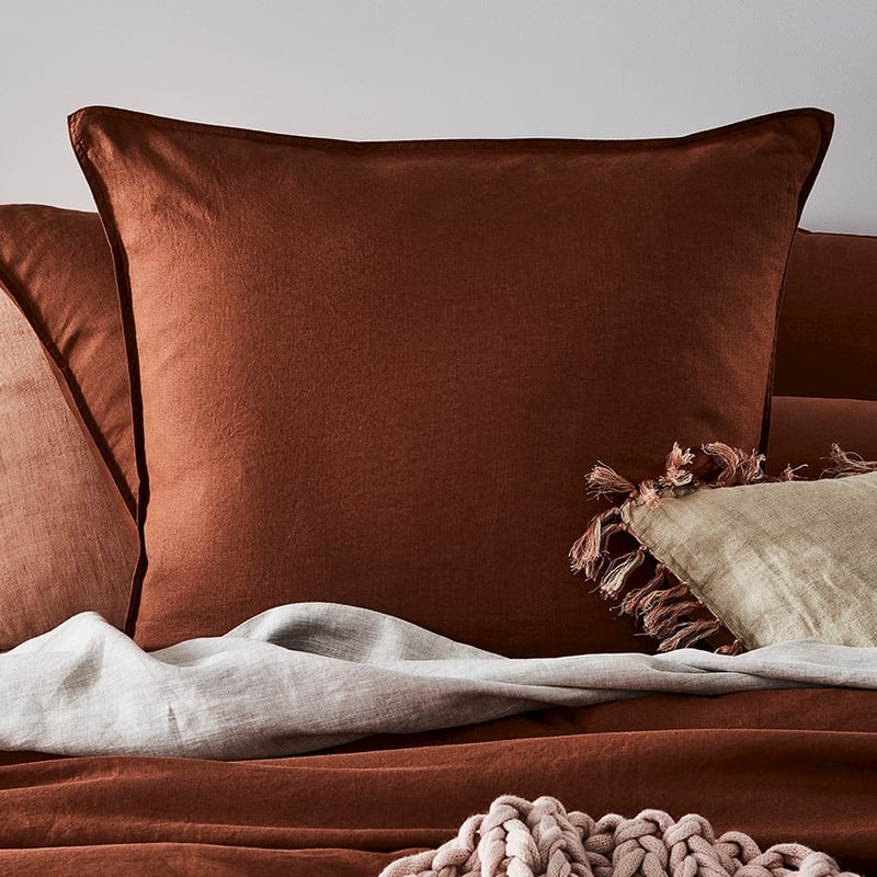 Vintage Washed Linen Paprika Pillowcase