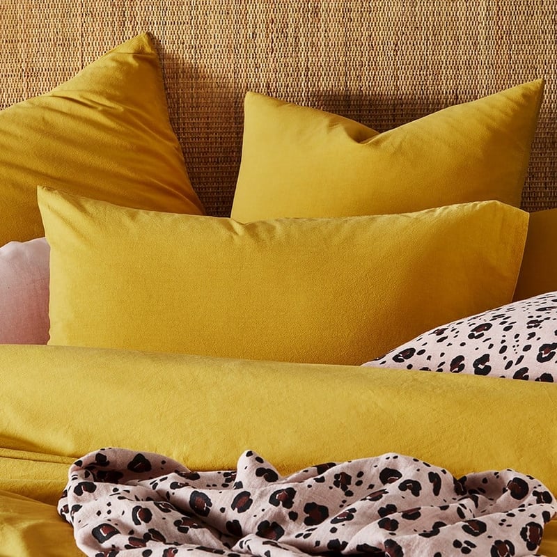 Stonewashed Cotton Dijon Pillowcase