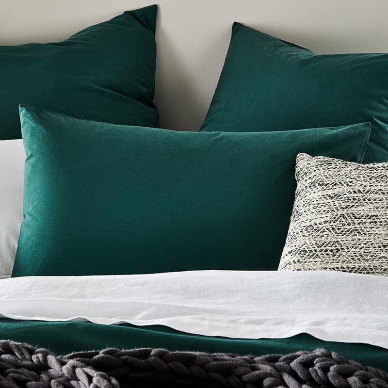 Stonewashed Cotton Lagoon Pillowcase