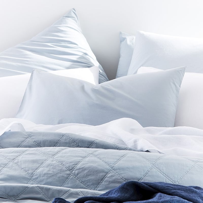 Stonewashed Cotton Powder Blue Pillowcase