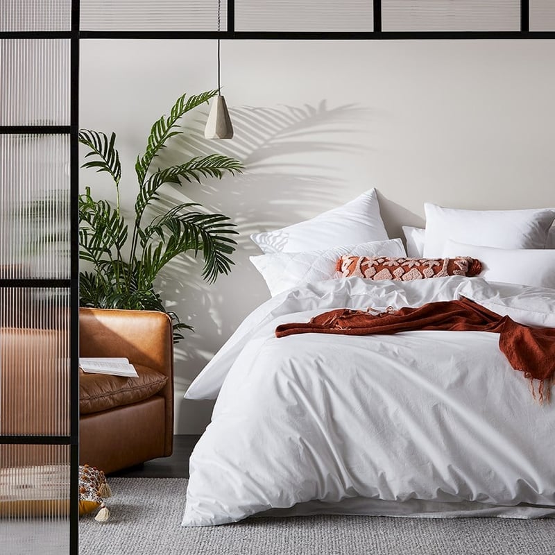 Stonewashed Cotton White Pillowcase