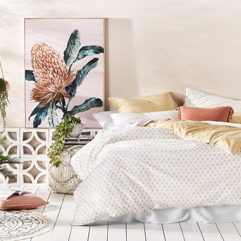 Stonewashed Printed Cotton Flax Woodblock Pillowcase