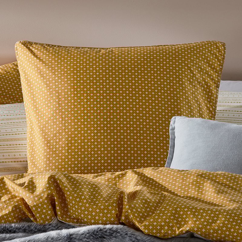 Stonewashed Printed Cotton Spice Henna Pillowcase