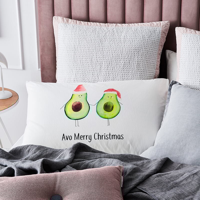 Christmas Text Pillowcase Avo Merry Christmas