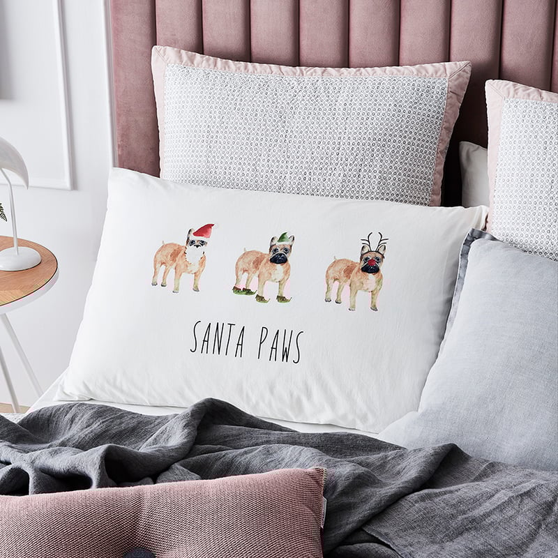 Christmas Text Pillowcase Std P/Case White Avo Merry Christmas