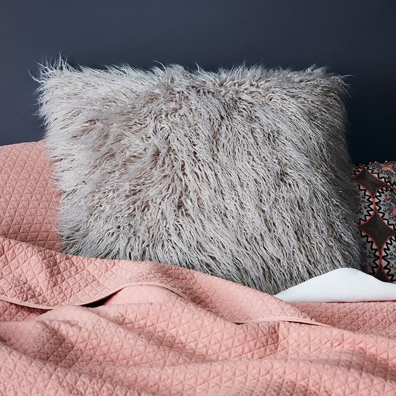 Faux Fur European Pillowcase Silver