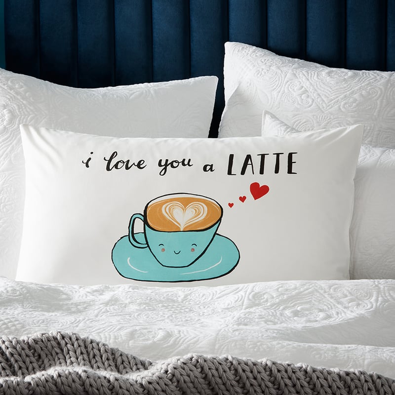 I Love You a Latte Text Pillowcase