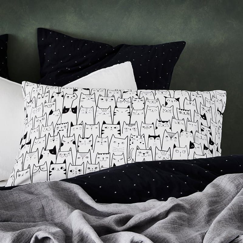 Text Pillowcase Kitty