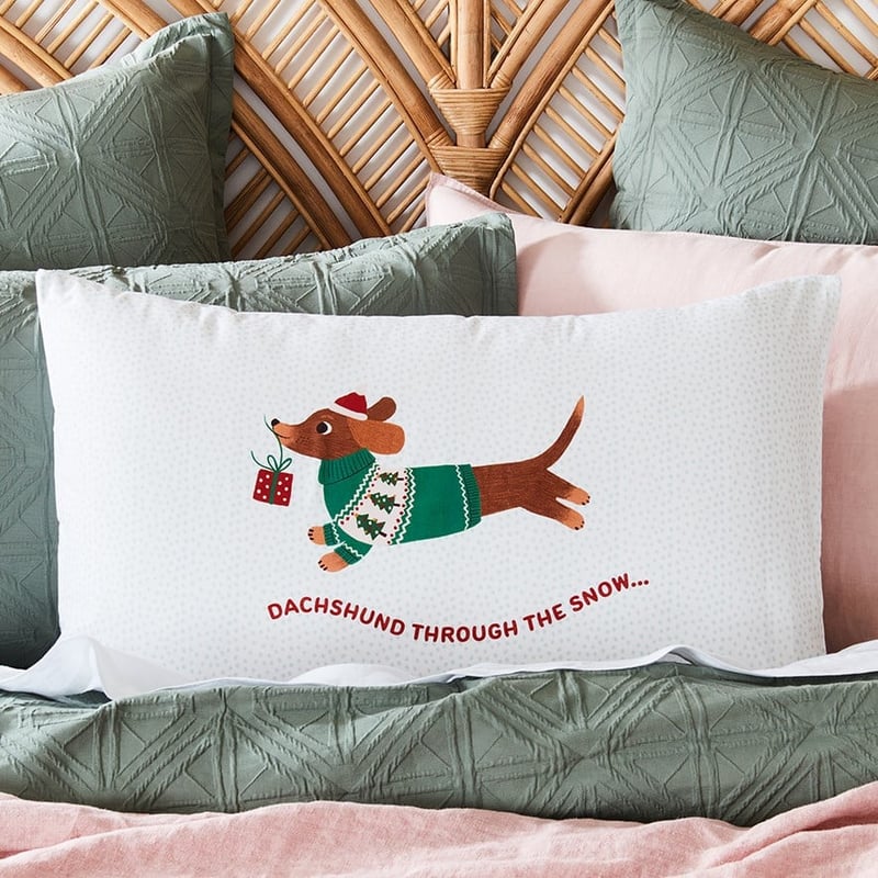 Dach Through The Snow Text Pillowcase