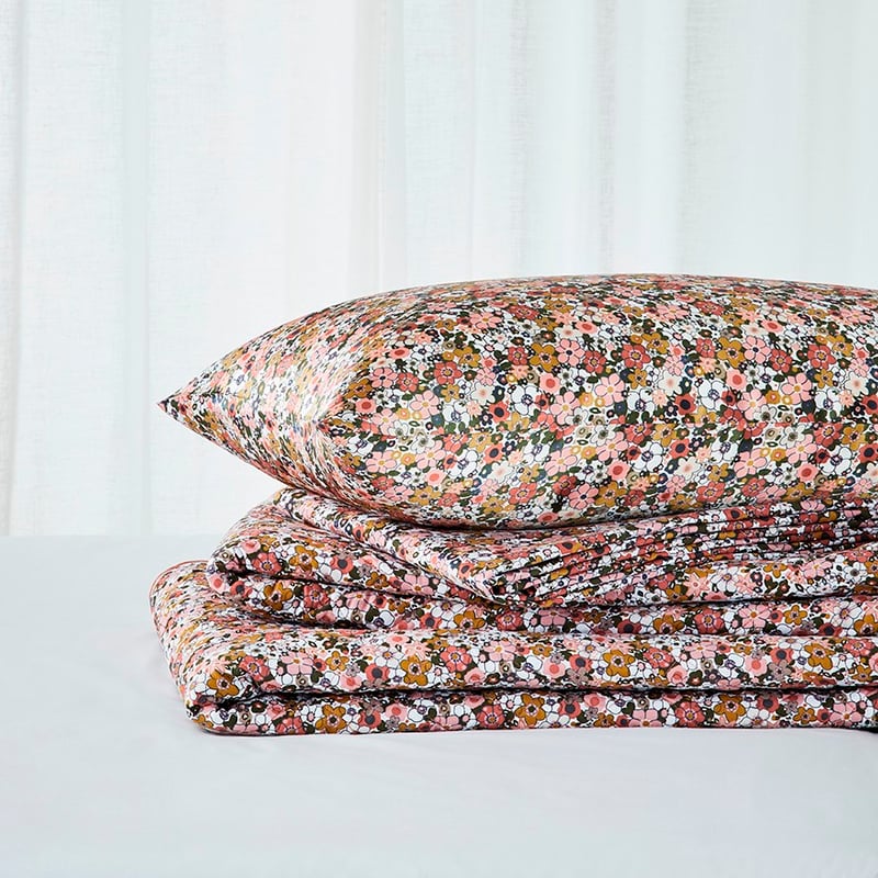 Pure Silk Retro Floral Pillowcase 