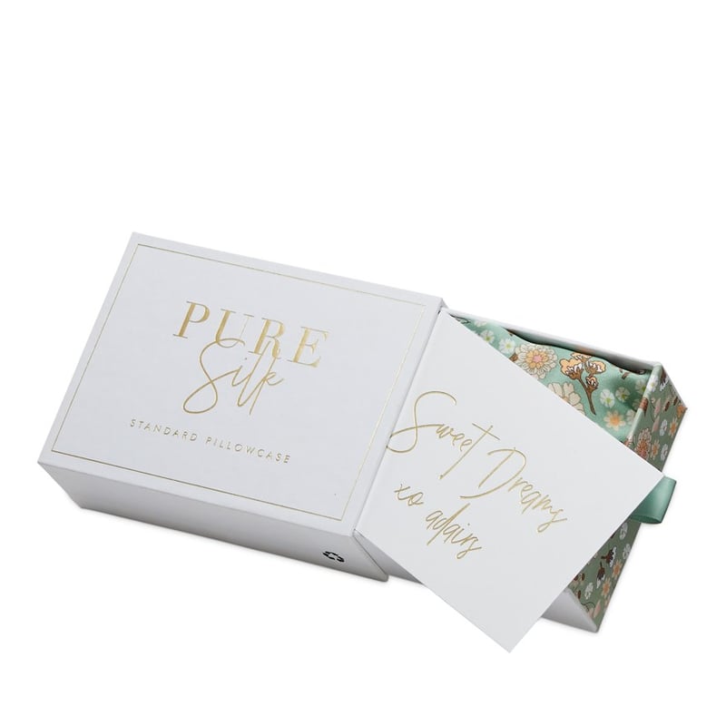 Pure Silk Sage Floral Standard Pillowcase