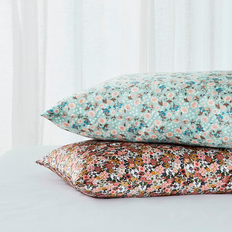 Pure Silk Sage Floral Standard Pillowcase
