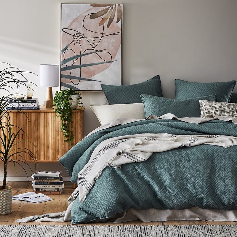 Colvin Teal Quilted Pillowcase 
