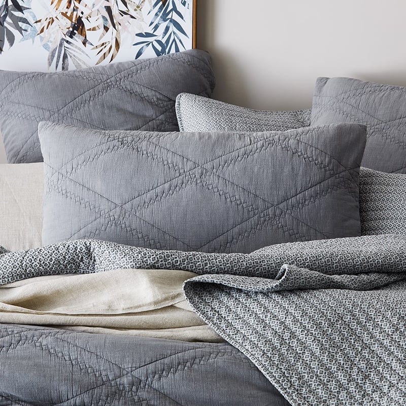 Xavier Quilted Grey Pillowcase