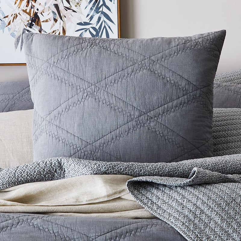 Xavier Quilted Grey Pillowcase