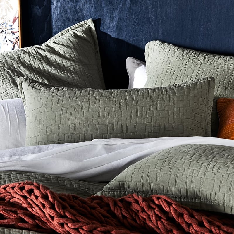 Mila Matelasse Soft Khaki Pillowcase