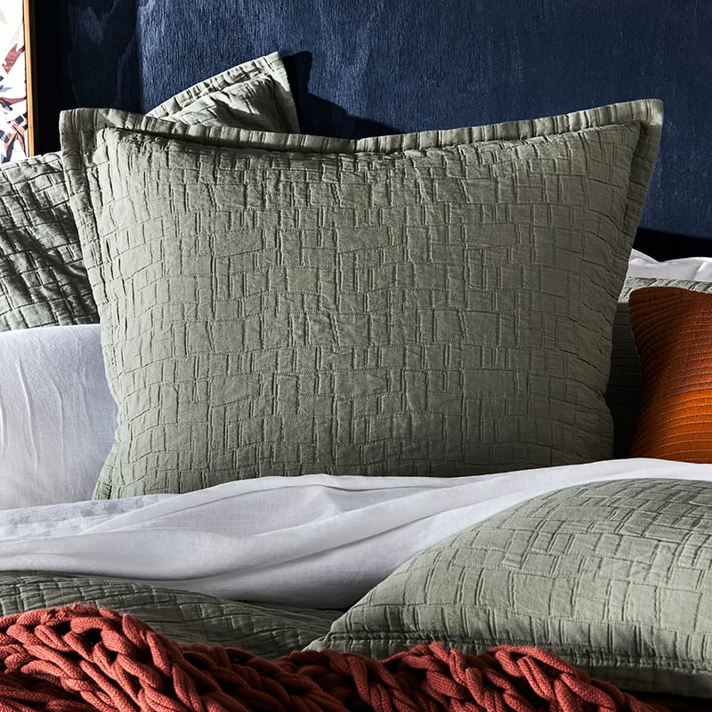 Mila Matelasse Soft Khaki Pillowcase
