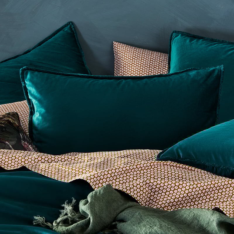 Columbia Fringe Velvet Peacock Pillowcase