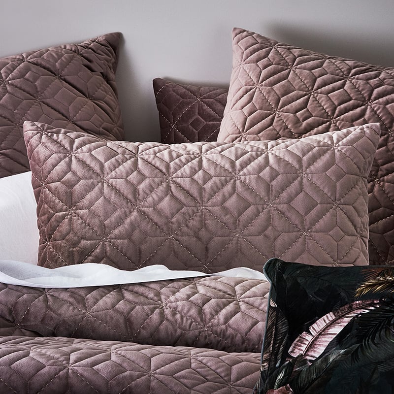 Denver Quilted Velvet Flower Pillowcase